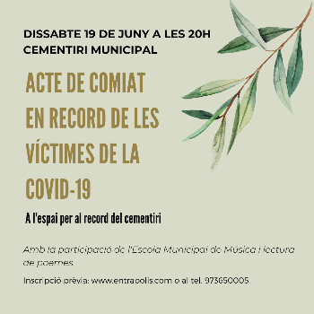 Acte de Comiat en Record de les Víctimes de la Covid-19