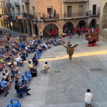 FESTA MAJOR D'AGRAMUNT - Plantada i balls dels elements festius del seguici d'Agramunt