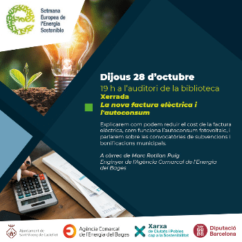 Xerrada La nova factura elèctrica i l'autoconsum. Setmana de l'energia sostenible