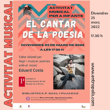 ACTIVITAT MUSICAL INFANTIL divendres 25 de març de 2022 - Biblioteca de Canet de Mar