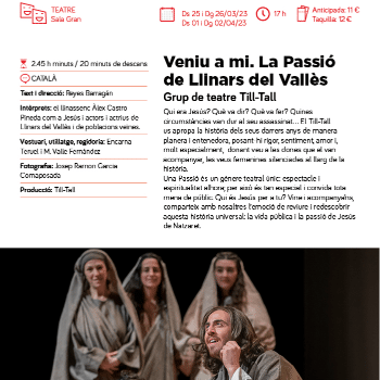 VENIU A MI. LA PASSIÓ DE LLINARS DEL VALLÈS