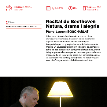 RECITAL DE BEETHOVEN NATURA, DRAMA I ALEGRIA