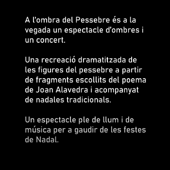 A L'OMBRA DEL PESSEBRE. Teatre familiar.