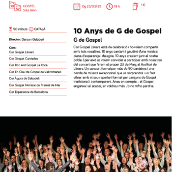 10è ANIVERSARI DEL COR G DE GOSPEL