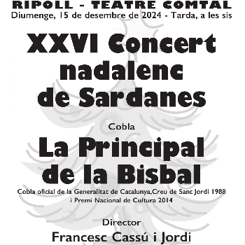 XXVI Concert nadalenc de Sardanes. Cobla La Principal de la Bisbal