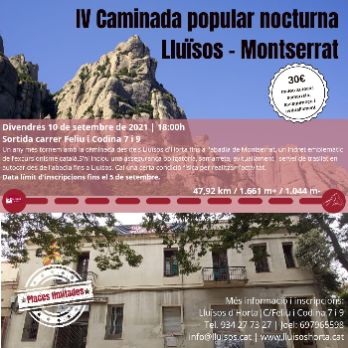 IV Caminada popular nocturna Lluïsos - Montserrat