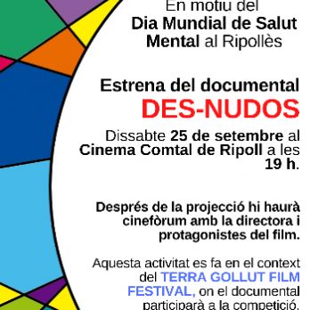 Projecció Des-Nudos, Teatre Cinema Comtal de Ripoll, amb Diana Casellas. Dia salut mental