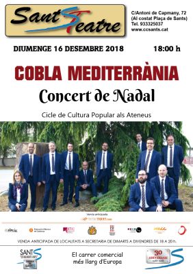COBLA MEDITERRÀNIA  Concert de Nadal CICLE CULTURA POPULAR ALS ATENEUS