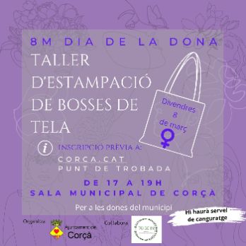 Dia de la Dona a Corçà | Taller d estampació de bosses de tela