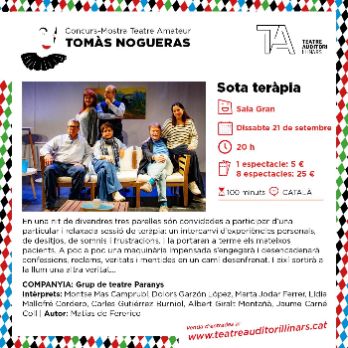 SOTA TERÀPIA  - Concurs Mostra Teatre Amateur TOMÀS NOGUERAS