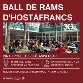 Dinar popular - 30è aniversari del Ball de Rams d'Hostafrancs