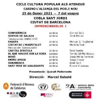 Cicle de Cultura Popular 2021 - Cobla Sant Jordi Ciutat de Barcelona - Imprescindibles I